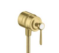 hansgrohe AXOR Montreux Fixfit Stop Raccord de tuyau, robinet d'arrêt, béqu'ille, 16883950, Couleur: laiton brossé