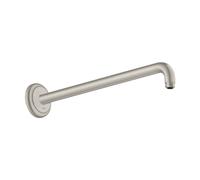 bras de douche hansgrohe 27348800 389mm, angle 90 degrés, montage mural, optique inox