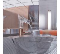 hansgrohe AXOR Starck V mitigeur monocommande de lavabo 140 avec bec verseur en verre et vidage escamotable, 12112300, Couleur: Rouge poli or