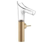 hansgrohe AXOR Starck V Mitigeur monocommande de lavabo 220 avec bec verseur en verre pour lavabos avec garniture de vidage, 12114140, Couleur: Bronze brossé