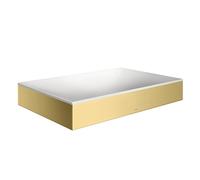hansgrohe AXOR Suite lavabo à poser, rectangulaire, 600x600mm, avec cadre métal, sans trop-plein, SOLIDSurface, 42004950, Couleur: laiton brossé