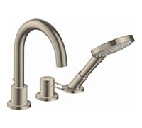 Axor Uno 3 trous à poser 38436820 Nickel brossé, avec poignée d'étrave