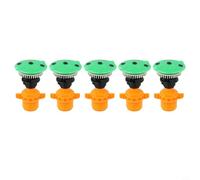 Axorafow 5 pièces avec buse rotative automatique pour jardin, pelouse, potager en plastique - ensemble d'arrosage robuste large couverture design spin vert plus orange