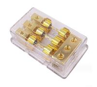 Axorafow AGU Lot de porte-fusibles avec support d'instrument en alliage de zinc 2/3/4 positions et couvercle transparent, comprend un fusible plaqué or 60 A (1 à 3)