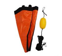 Axorafow Ancre de dérive, canoë et bateaux gonflables - Ancre de mer en PVC avec bouée flottante - Compact et léger - Tailles S-XL (60 x 53 cm à 135 x 140 cm), orange/noir (S)