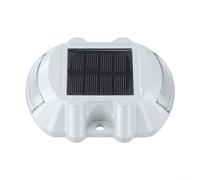 Axorafow Boîtier de patio résistant aux intempéries, portée de 1 000 m pour éclairage de visibilité des allées - 12 marqueurs à DEL solaires en aluminium lumineux de sécurité d'extérieur (bleu)