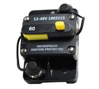 Axorafow Disjoncteur 60 A pour moteurs à la traîne Minn Kota 60 V, réinitialisation manuelle de qualité marine avec construction en acier inoxydable et capuchon étanche pour bateau RV