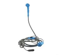Axorafow Douche de camping portable 12 V CC pour voyage, randonnée, lavage de voiture - Débit 2,5 l/min Tuyau de 2 m Câble ABS 35 à 60 W Bleu (unité unique)