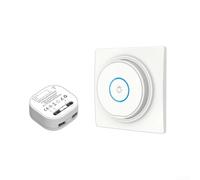 Axorafow Ensemble interrupteur et récepteur sans fil, 250 V 10 A - Télécommande auto-alimentée RF433 pour la maison, le jardin, aucun câblage nécessaire, blanc (1 interrupteur-1 récepteur)