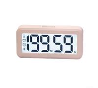 Axorafow Grand écran LCD Minuteur Réveil avec 2 Alarmes Compte à rebours Veilleuse Snooze (Rose)