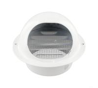 Axorafow Hotte d'échappement murale ronde en acier avec conduits en maille 50 mm-200 mm, extracteur résistant aux intempéries pour cuisine, salle de bain et aérations, blanc (100)