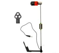 Axorafow Indicateur de touche de pêche à LED Alarme Pêche à la carpe - Crochet balançoire en acier avec lumière colorée, multi-trous, 31 cm x 5,5 cm, 79 g (rouge)