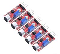 Axorafow Ky-037 Module de capteur sonore 5 pièces pour Raspberry Pi Robotics - Contrôle de seuil 5 V - Kit électronique de tableau rouge compact 40 x 15 mm