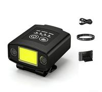 Axorafow Lampe frontale LED rechargeable avec détecteur de mouvement, 5 modes, lumière blanche et rouge, 1100 mAh, USB, phare léger pour la pêche, la randonnée, le camping, 54 g (F)