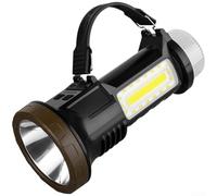 Axorafow Lanterne solaire LED rechargeable, lampe de poche de camping 2000 mAh avec sortie USB, deux modes d'éclairage et SOS, randonnée, aventures en plein air, noir