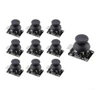 Axorafow Lot de 10 modules de joystick analogiques KY-023, double capteur de manette de jeu avec bouton poussoir, composant électronique 5 broches 3,3 V-5 V pour bras de robot Arduino RC