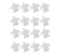 Axorafow Lot de 16 éponges absorbantes d'huile pour piscine, filtre à écumes en forme de tortue pour enlever la graisse et la crasse du spa, étang à poissons, aquarium, blanc