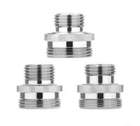 Axorafow Lot de 3 adaptateurs de douche en laiton anti-fuite pivotants chromés avec boule en silicone 14 un 20 un, tailles de filetage (1-15/64 1-1/8), joint plaqué standard pour pommeau de douche