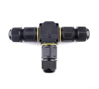 Axorafow Lot de 3 connecteurs de câble étanches IP68 à 3 fils, jonction en forme de T 4-11 mm, boîtier ABS résistant aux UV, lumière LED extérieure à verrouillage rapide (6-11 mm)