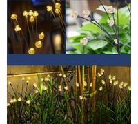 Axorafow Lot de 4 lanternes à DEL à énergie solaire pour décoration de jardin avec 6 LED par lumière résistante aux intempéries pour éclairage de cour, allée, cour (2)