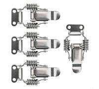 Axorafow Lot de 4 loquets en acier pour boîtes à outils haute tension, valises, boîtes de rangement, armoires en bois, argent (S : 58 x 36 mm et L : 74 x 47 mm) (S)
