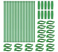 Axorafow Lot de 50 plants de tomates avec support multi-usage pour fleurs, piquets, poivrons, support extérieur en fibre de verre verte pour une installation facile (30 cm et 40 cm) - Plantes de