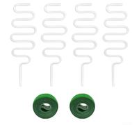 Axorafow Lot de 6 piquets de treillis pour plantes grimpantes, 34 cm, supports de jardin d'intérieur en pot, avec attaches vertes, croissance saine (support de flexion)
