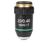 Axorafow Microscope biologique d'objectif achromatique 195, filetage RMS, 20,2 mm, longueur du tube de 160 mm, verre optique multicouche, 4X//20X/40X/60X/100X, huile, noyau, outil de recherche en