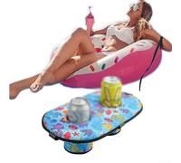 Axorafow Or Pool Floater Cup Double Possédant Support Piscine Design Pochette - Plateau à boisson flottant pour la plage, la natation, la baignoire - Chiffon résistant à l'eau pour téléphone 1 pièce