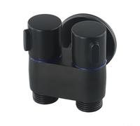 Axorafow Robinet à double commande pour bidet de toilette, pulvérisateur G1/2", bidirectionnel, avec poignée en métal, angle de cuisine en alliage pour machine à laver mural (noir)