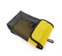 Axorafow Sac de plongée en maille PVC robuste avec Smb - Marqueur de sécurité - Moulinet compact - Bouée drainable pour anneau D-For - Boucle pivotante - Sangle de rangement noir/orange/jaune (jaune