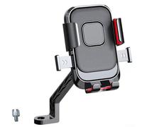 Axorafow Support Téléphone Alliage pour Vélo de Route VTT - Verrouillage 1 Seconde Antichoc 6 Griffes Support Compatible avec Tous les Smartphones Avec Coques - Noir 120x100x30mm (D)