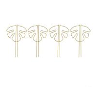 Axorafow Supports de plantes en acier inoxydable pour plantes d'intérieur - Lot de 4 supports variables à lame dorée - Résistants à la rouille - Robustes - 28 x 16 x 5 cm - Pour pot