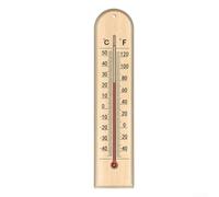 Axorafow Thermomètre en bois pour maison et entrepôt, haute jauge murale, intérieur et extérieur, batterie en bois naturel, température 270 mm