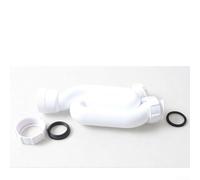 Axorafow Tuyau de vidange d'évier en polypropylène avec siphon à coude en S pour la prévention de l'évacuation directe du lavabo - Compatible avec tuyaux de 1 à 0,25 et 32 mm - Blanc