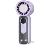 Axorafow Ventilateur de refroidissement léger à main avec 199 modes de vent, rechargeable par USB pour mini ventilateur de cou, équipé d'une puce de refroidissement semi-conducteur, lampe LED intégrée