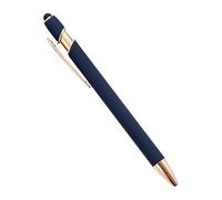 AXPTI Lot de 20 à 200 stylos à bille en métal pour écran tactile, stylo publicitaire pour bureau, école, logo personnalisé, gravure au laser (bleu foncé (rose), 50 stylos)