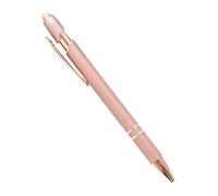 AXPTI Lot de 20 stylos à bille en métal pour écran tactile - Pour bureau, école, publicité - Logo personnalisé - Gravure au laser - Rose (rose)