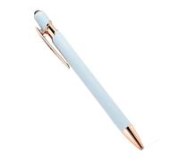 AXPTI Lot de 20 stylos à bille en métal pour écran tactile - Pour bureau, école, publicité - Logo personnalisé - Gravure au laser - Bleu (rose)
