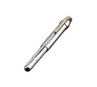 AXPTI Mini stylo plume de poche courte vintage en laiton avec pointe exposée ou à capuchon pour bureau, école, papeterie (04, EF (plume à capuche)