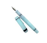 AXPTI Stylo-plume en acrylique lisse 24 couleurs avec pointe EF/F - Beau motif marbre - Stylo à encre - Stylo à encre pour l'écriture, cadeau, bureau - Bleu (clip noir), M (0,8 mm)