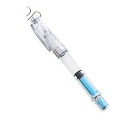 AXPTI Stylo-plume transparent tendance avec clip doré ou argenté - Fournitures scolaires - Fournitures scolaires - Pointe F 05 mm