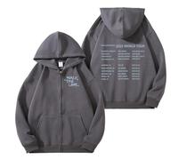 AXQAJL Sweat À Capuche Walk The Line 2025WORLD Tour en Coton avec Fermeture Éclair Et Motif Graphique for Homme Et Femme(Gray,XL)