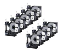 AXRMLVRD Étiquette de Tubes thermorétractables Noir sur Blanc Jaune 3 4 5 10PK Compatible avec Les Machines 5200(10PK Black on White)
