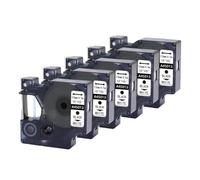 AXRMLVRD Ruban d'étiquettes 10PK 5PK 45013 12mm, Noir sur Blanc, Compatible avec LabelManager 160 280, Convient D1 45013 45016 45017 45018 45019 45020(5PK-Black-on-White)