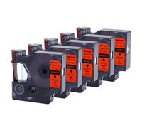 AXRMLVRD Ruban d'étiquettes 10PK 5PK 45013 12mm, Noir sur Blanc, Compatible avec LabelManager 160 280, Convient D1 45013 45016 45017 45018 45019 45020(5PK-Black-on-Red)