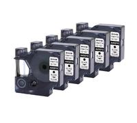 AXRMLVRD Ruban d'étiquettes 10PK 5PK 45013 12mm, Noir sur Blanc, Compatible avec LabelManager 160 280, Convient D1 45013 45016 45017 45018 45019 45020(5PK-Black-on-Clear)