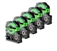AXRMLVRD Ruban d'étiquettes Fluorescent, 5 pièces, 12mm, SK12P SK12D SK12Y SK12G LK 4GBF, Compatible avec Le Fabricant d'étiquettes(5PK Flu.Green)
