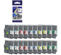 AXRMLVRD Rubans d'étiquettes 30 pièces 231 Multicolores 12mm TZ Ruban d'étiquettes Blanc 231 131 431 531 631 731 Compatible avec Le Fabricant d'étiquettes PT H110(5Mixed Colors)