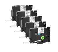 AXRMLVRD Rubans thermorétractables pour imprimante, 5 pièces, 6mm, 9mm, 12mm, 18mm, 24mm, compatibles avec l'imprimante HSE-231 HSE-631(11.7mm White)